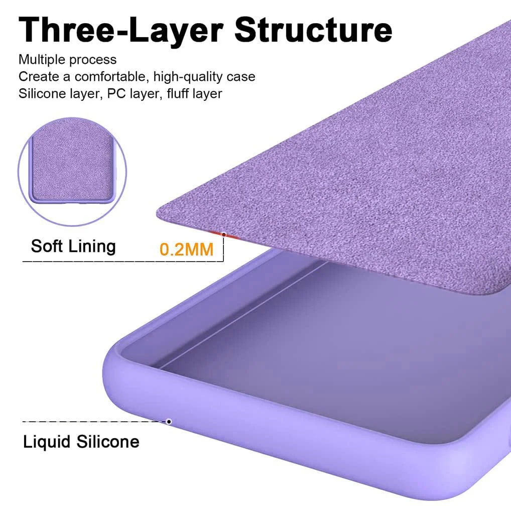 DL3 Mobilak Soft Silicone Protective Case for POCO X5 Pro 5G with Microfiber Lining and Shockproof Design - Lavender