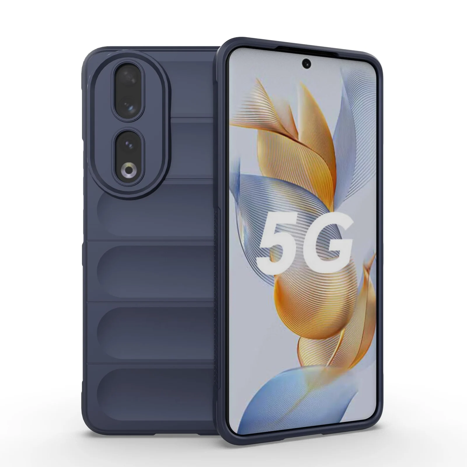 DL3 Mobilak Case for Honor 90 5G Heavy Duty Protective [Slim Fit] Shockproof Soft Flexible Protective Design Shock-Absorption TPU Cover - Blue