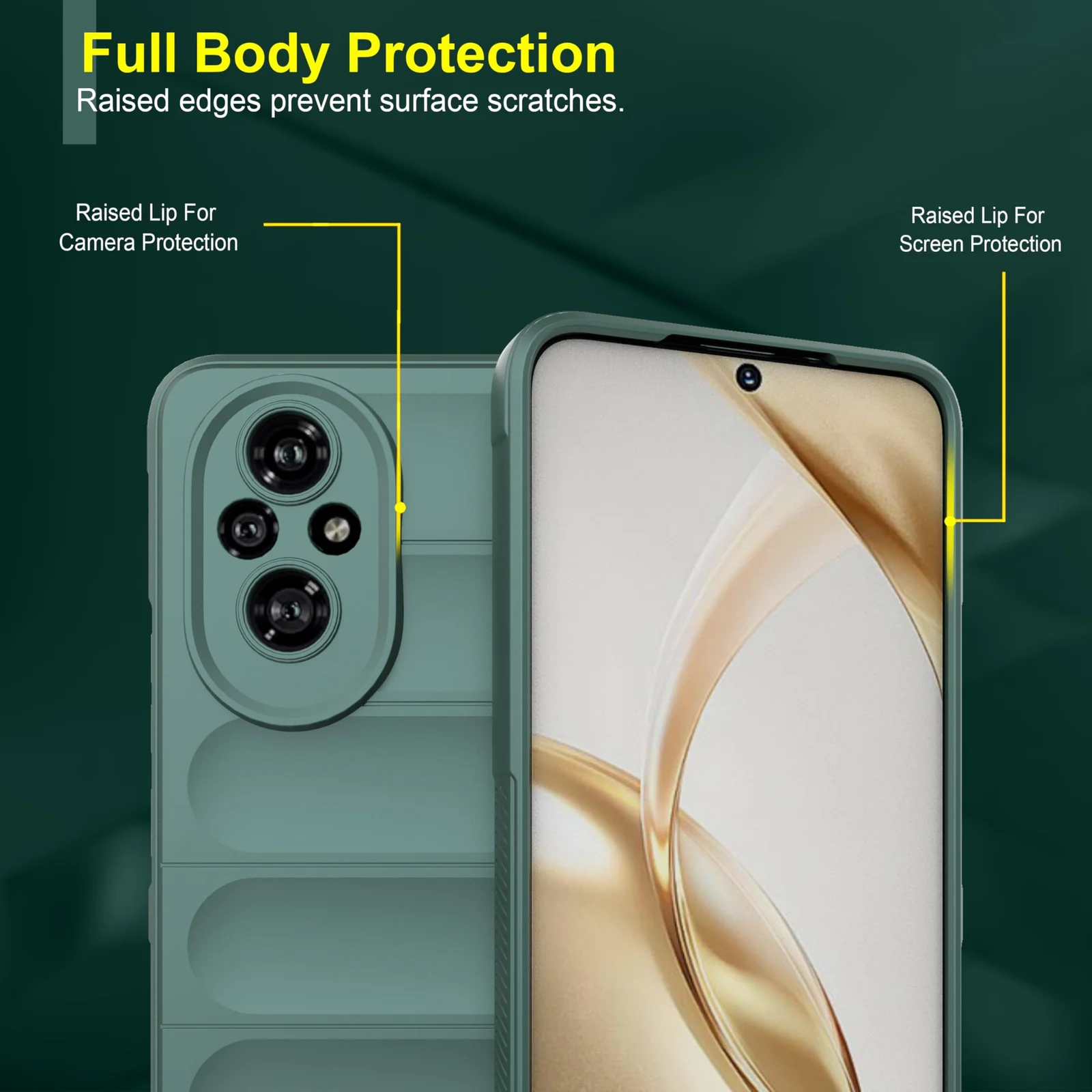 DL3 Mobilak Rugged Protective Case for Honor 200 Pro 5G, Camera protection, Shock-absorbing protection, Non-slip grip - Green