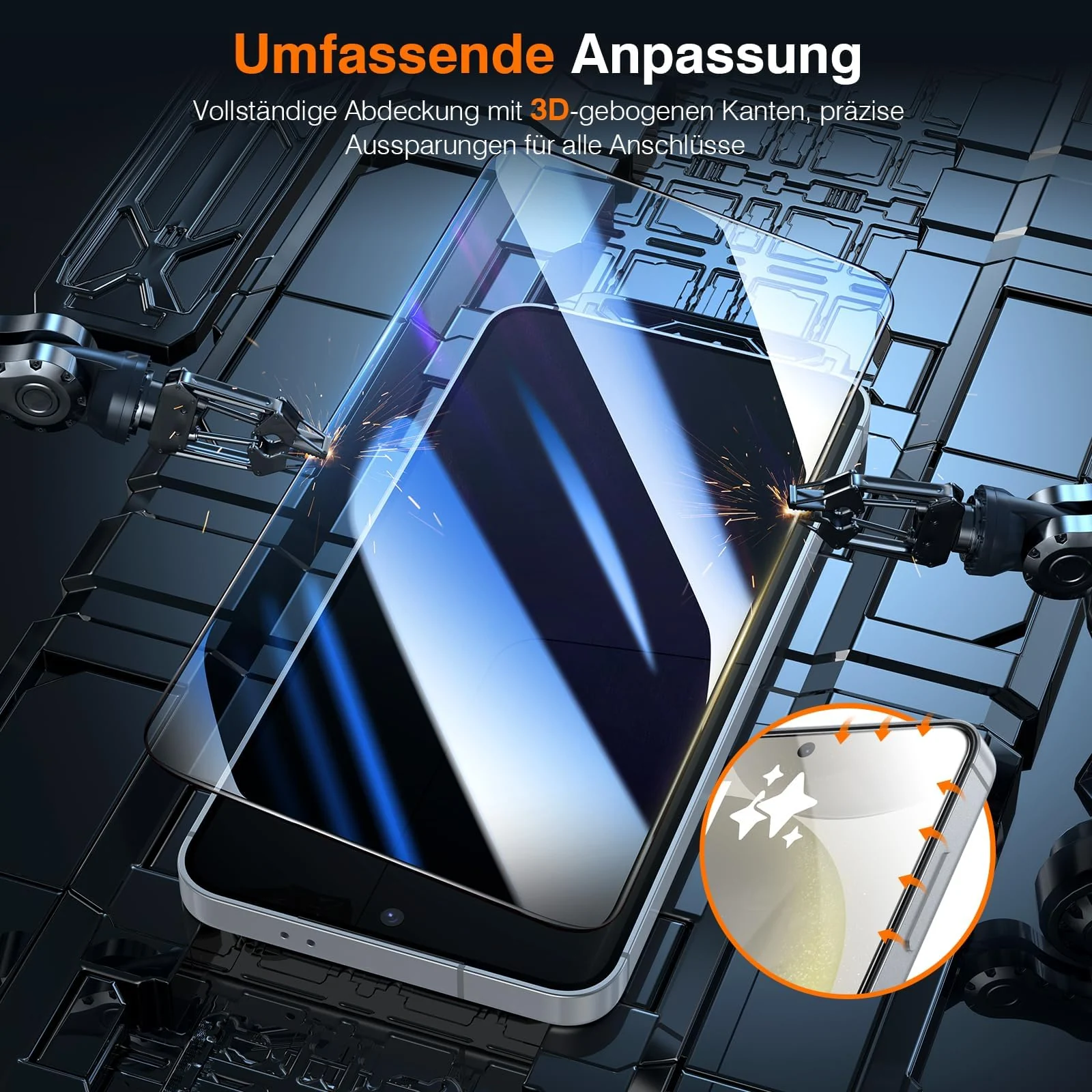 DL3 Mobilak Screen Protector for Samsung Galaxy S25 / Samsung Galaxy S24, Tempered Glass Screen Saver Premium HD Protective, Scratch Resistant, NO-Bubble, 9H Hardness, Full Coverage Film - Clear
