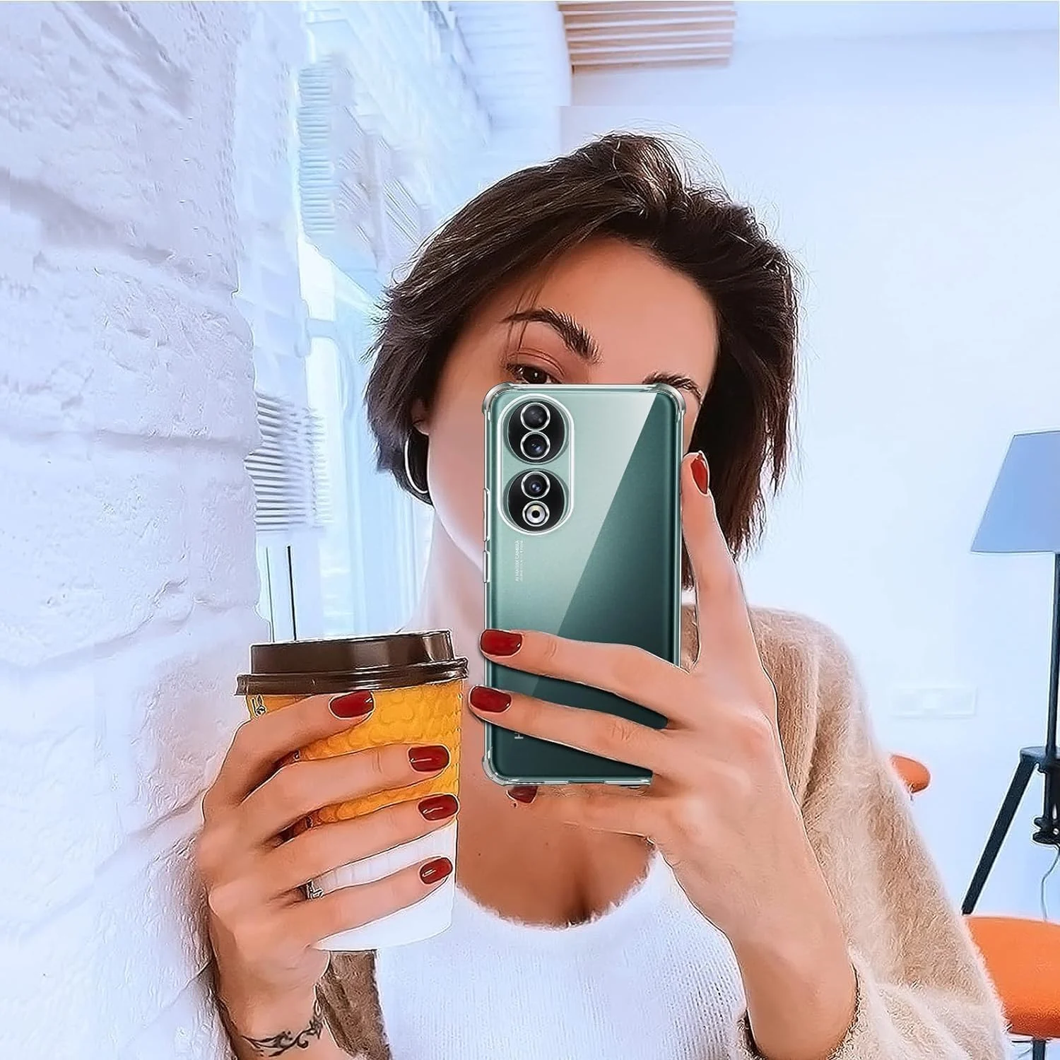 DL3 Mobilak Clear TPU Protective Case for Honor 90 with Camera Protection and Shockproof Design - Clear