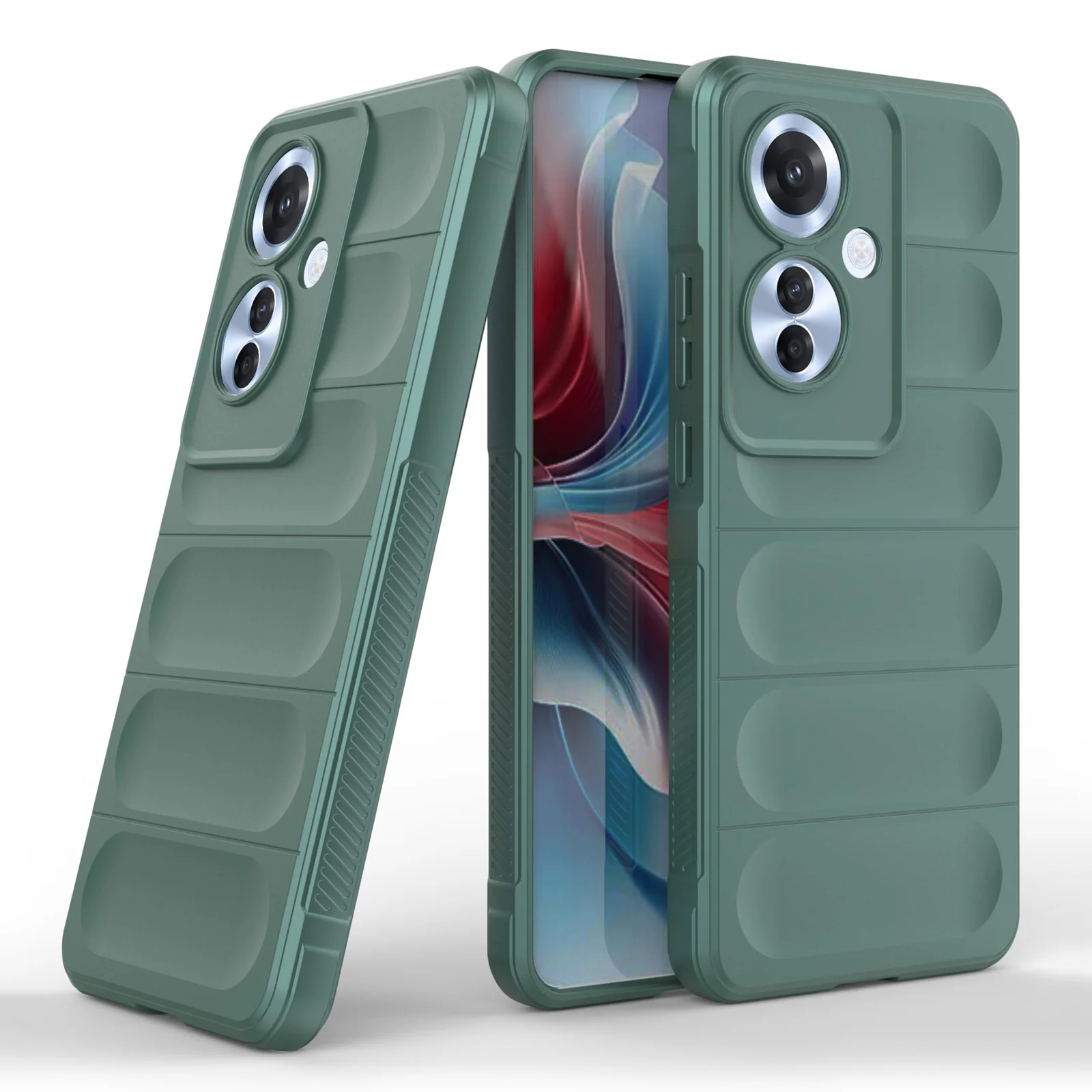 DL3 Mobilak Rugged Protective Case for OPPO Reno 11F / Reno11 F 5G, Camera protection, Shock-absorbing protection, Non-slip grip - Green