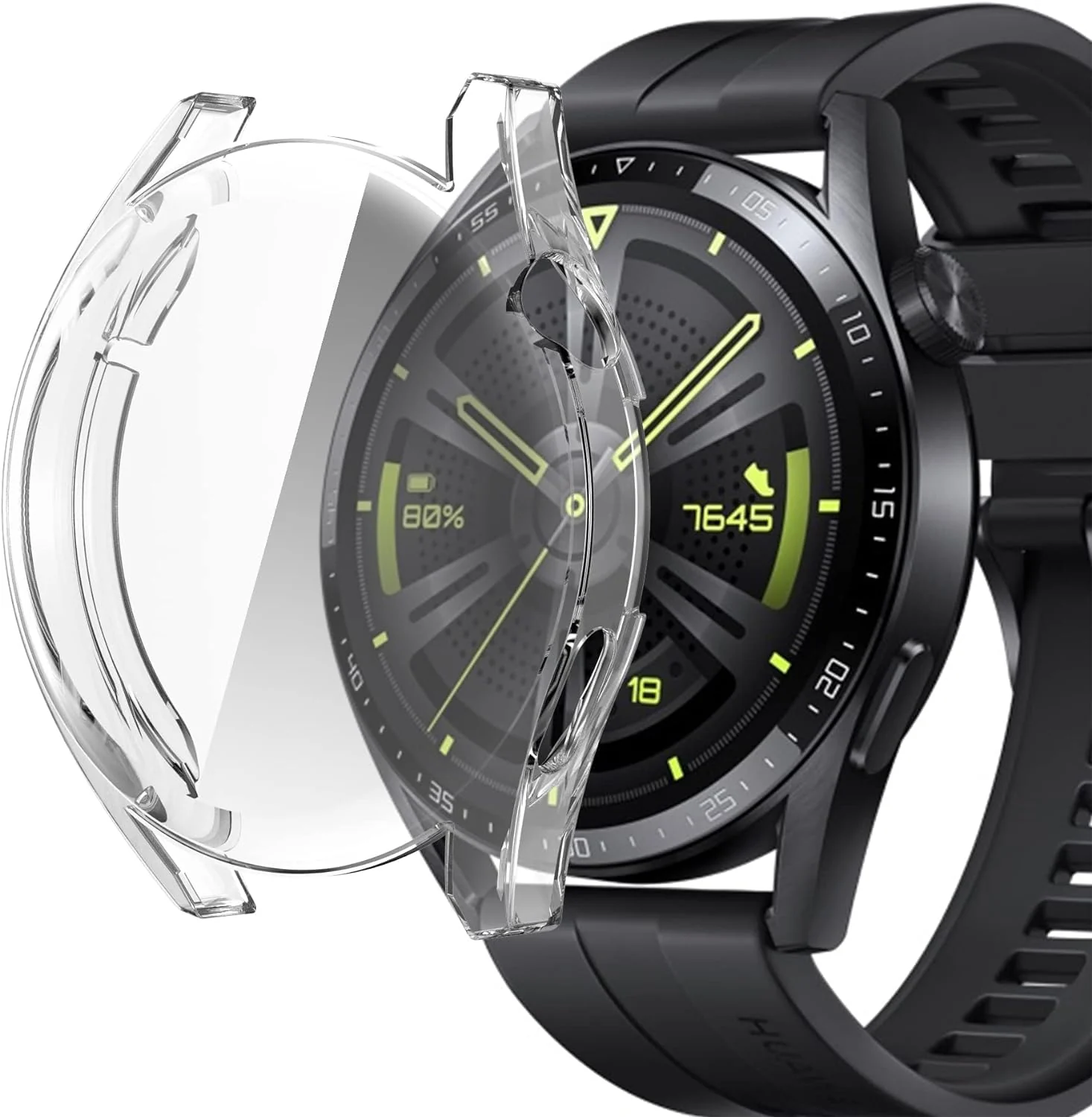 DL3 Mobilak Case Compatible with Huawei Watch GT3 46mm Case All-Around Screen Protector Watch Soft TPU Shockproof Cover Slim Guard Thin Bumper Shell Protector