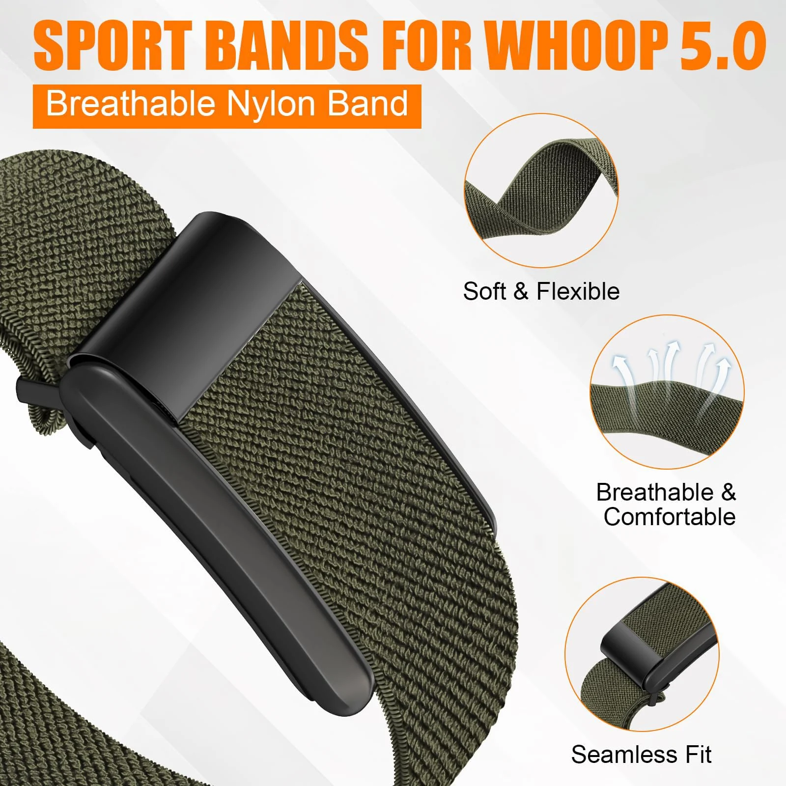 DL3 MOBILAK Replacement Watch Strap for Whoop 5.0 - Green