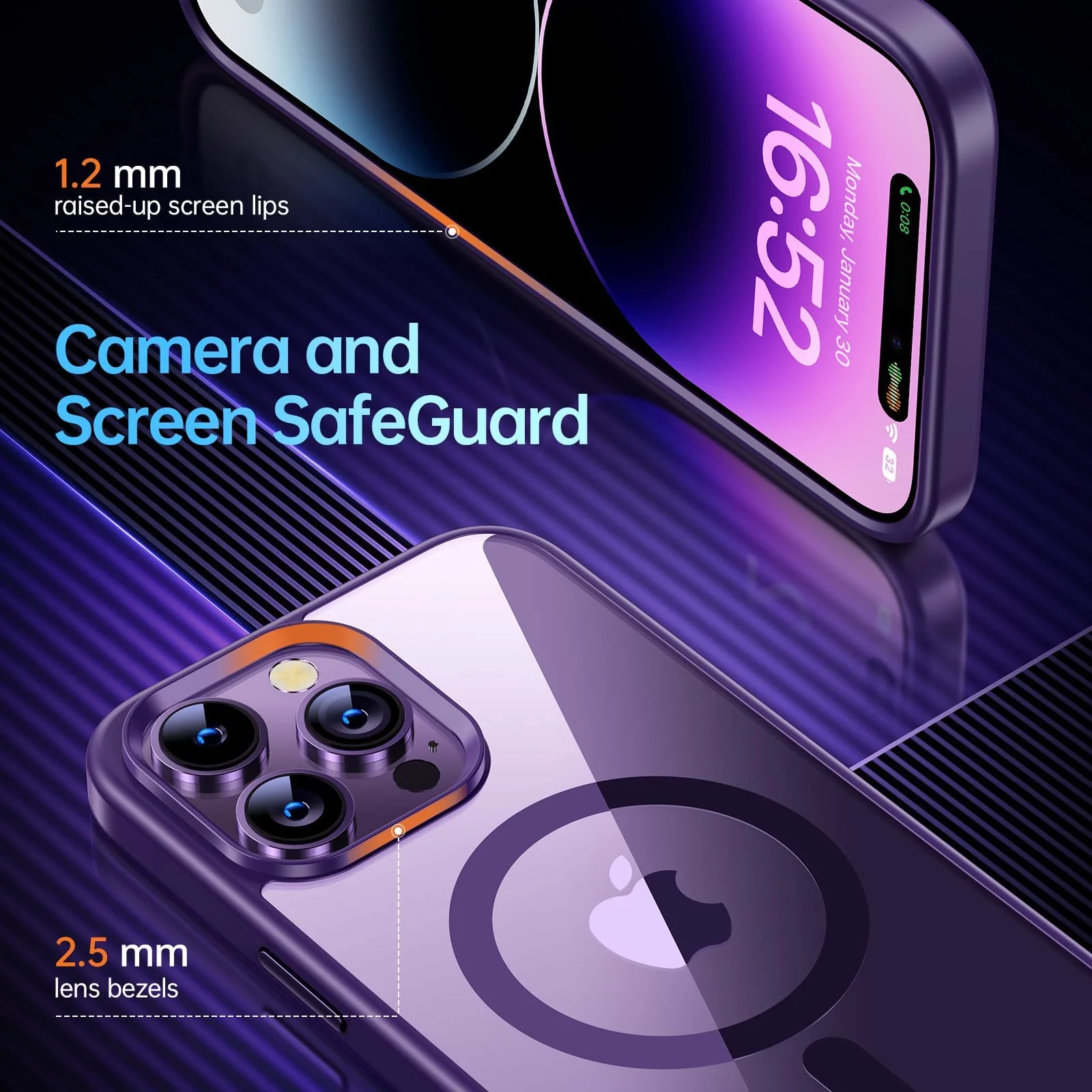 DL3 Mobilak Clear MagSafe-Compatible TPU Case for iPhone 11 (6.1 Inch) - Deep Purple