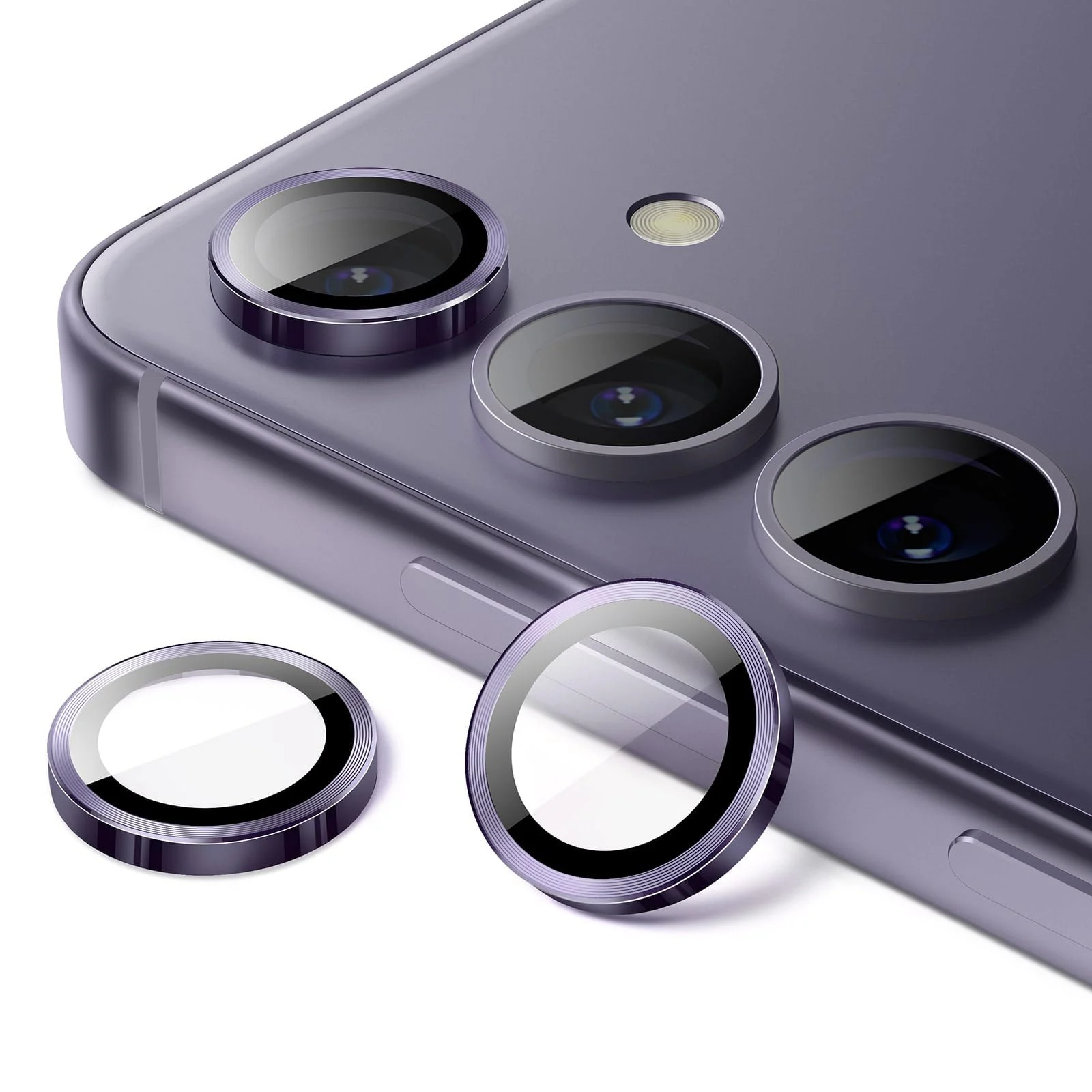 DL3 Mobilak Camera Lens Protector for Samsung Galaxy S24 FE Accessories, 9H Tempered Glass Metal Individual Ring Camera Cover Screen Protector for Samsung S24 FE, Case Friendly, Anti Scratch