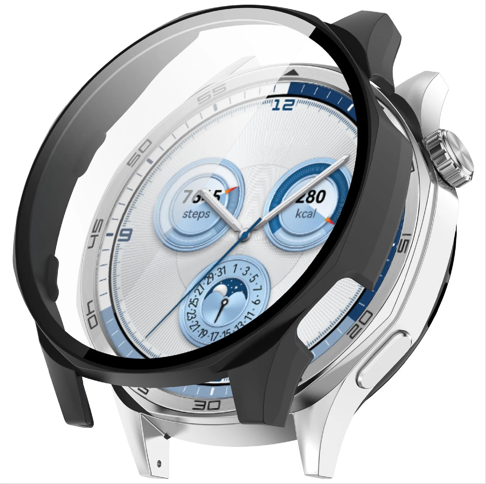 DL3 MOBILAK Full-Coverage Watch Case with Tempered Glass for Huawei Watch GT 4 46 mm