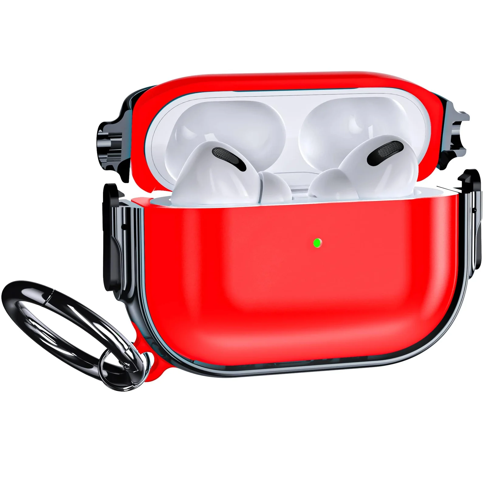 DL3 Mobilak Compatible with AirPods Pro 2 Case, Cover with Lock, Front LED Visible Dual Layer Dust Guard Shockproof Full Protective, 2022 AirPods Pro 2nd Generation Case Cover - Red