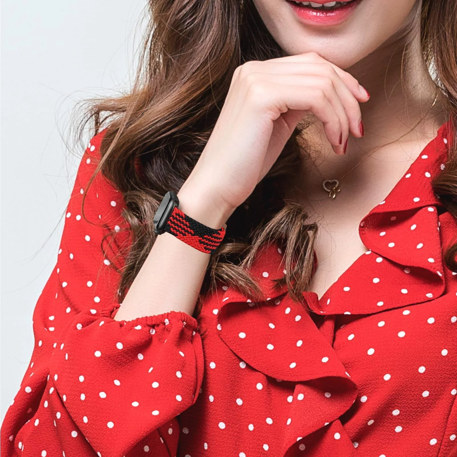 DL3 Mobilak Braided Solo Loop Band For Apple Watch Band 49mm 45mm 44mm 42mm, Replacement Wristband Nylon Strap for iWatch Series SE 9/8/7/6/5/4/3/2/1/Ultra/Ultra 2 ( Red, Small), unisex-adult - Black