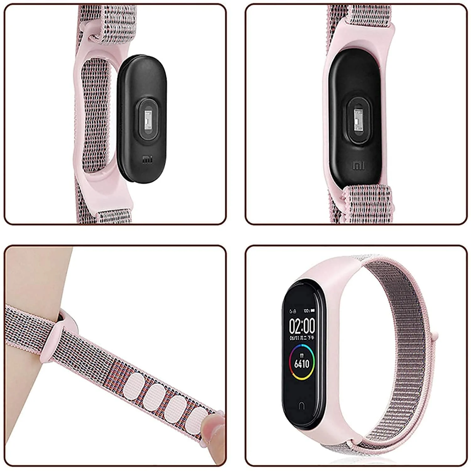 DL3 Mobilak Nylon Sport Band Compatible with Xiaomi Mi Band 7/Mi Band 6/Mi Band 5/Mi Band 4/Mi Band 3/Amazfit Band 5 for Women Men, Soft Adjustable Breathable Sport Loop Watch Strap - Turquoise