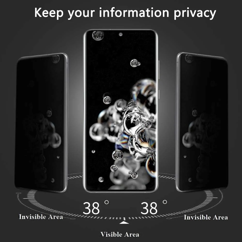 DL3 Mobilak Samsung Galaxy S20 Plus Privacy Screen Protector, Anti-Spy 9H Hardness Tempered Glass Film [Case Friendly] [Bubble Free] - Black