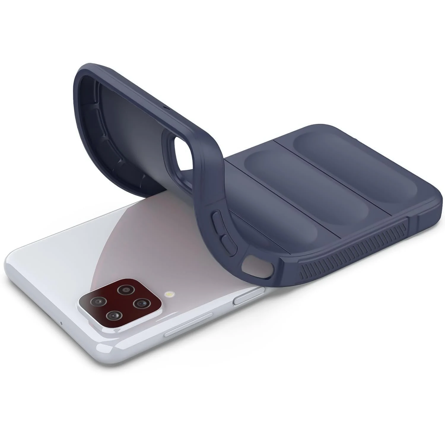 DL3 Mobilak Flexible Silicone and TPU Protective Case with Camera Protection for Samsung Galaxy A12 / M12 - Blue