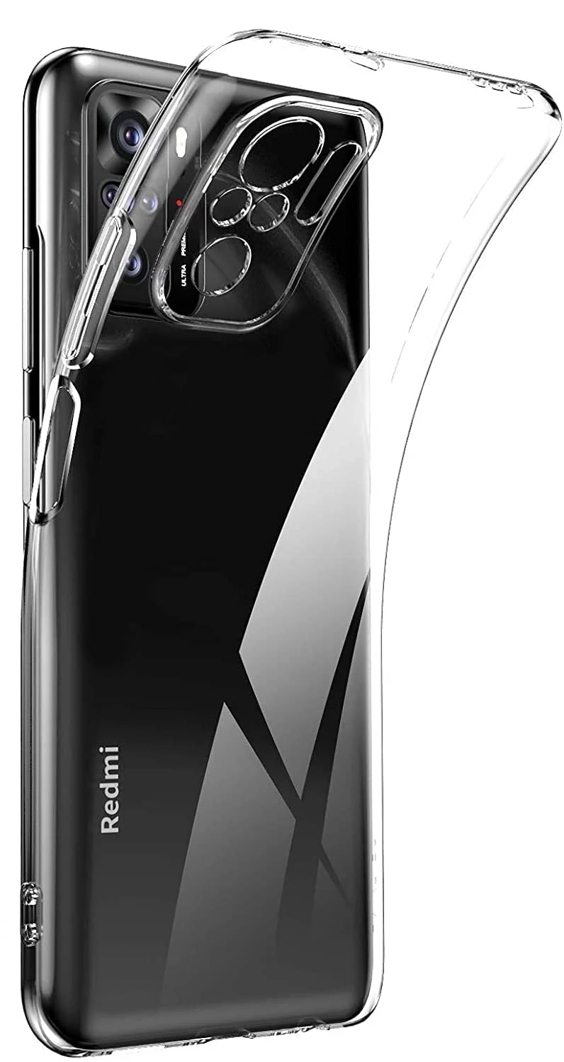 DL3 Mobilak Case Compatible with Xiaomi Redmi Note 10S / Note 10 4G Case Crystal Soft TPU Gel Case Flexible Silicone Anti-Scratch Camera Protection TPU Cover - Clear