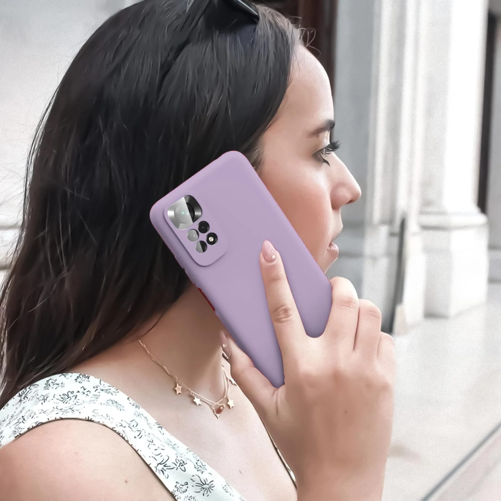 DL3 Mobilak Liquid Silicone Protective Case with Soft Microfiber Lining with Full Camera Protection for Xiaomi Redmi Note 12 Pro 4G / Redmi Note 11 Pro 4G&5G - Lavender