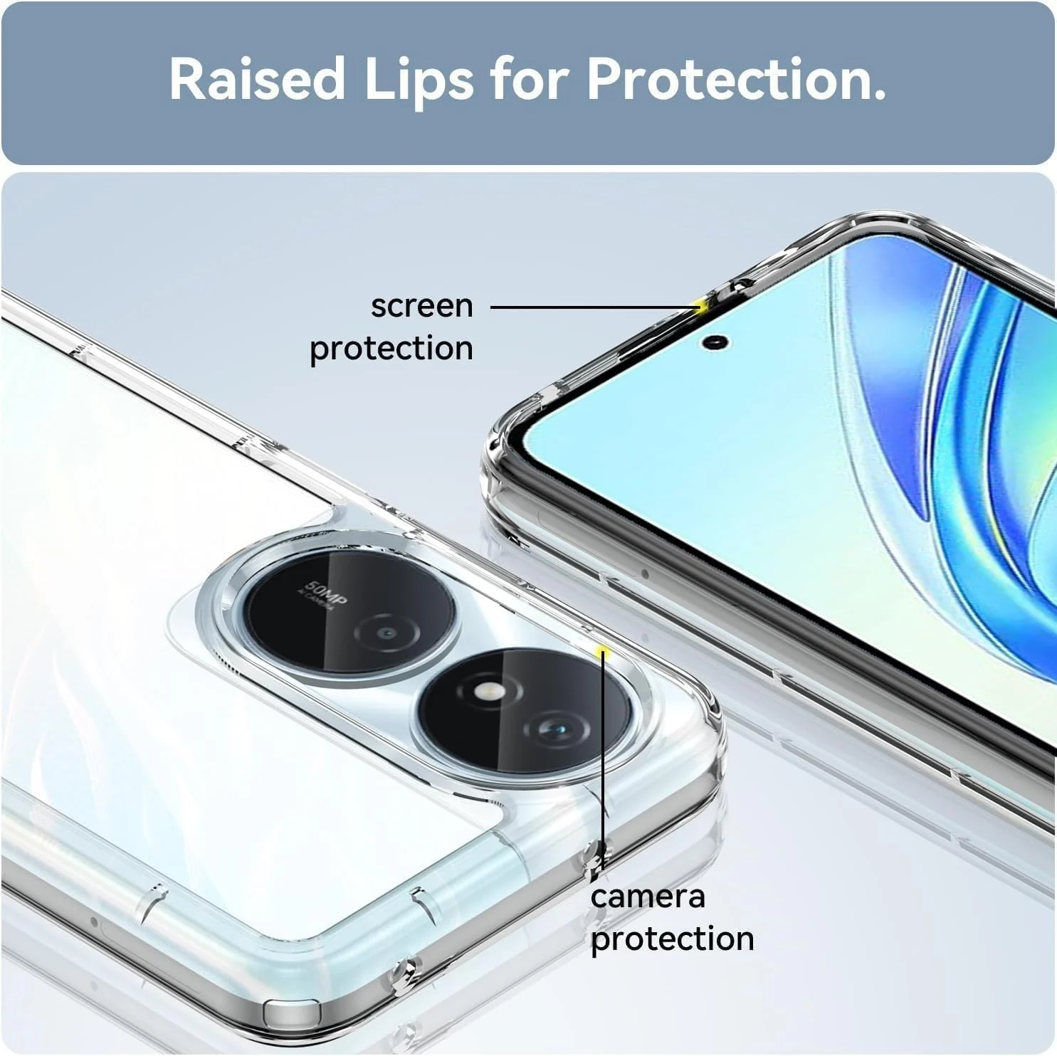DL3 Mobilak Case Compatible with Honor X7b, Case Crystal Soft TPU Gel Case Flexible Silicone Anti-Scratch Camera Protection TPU Cover - Clear