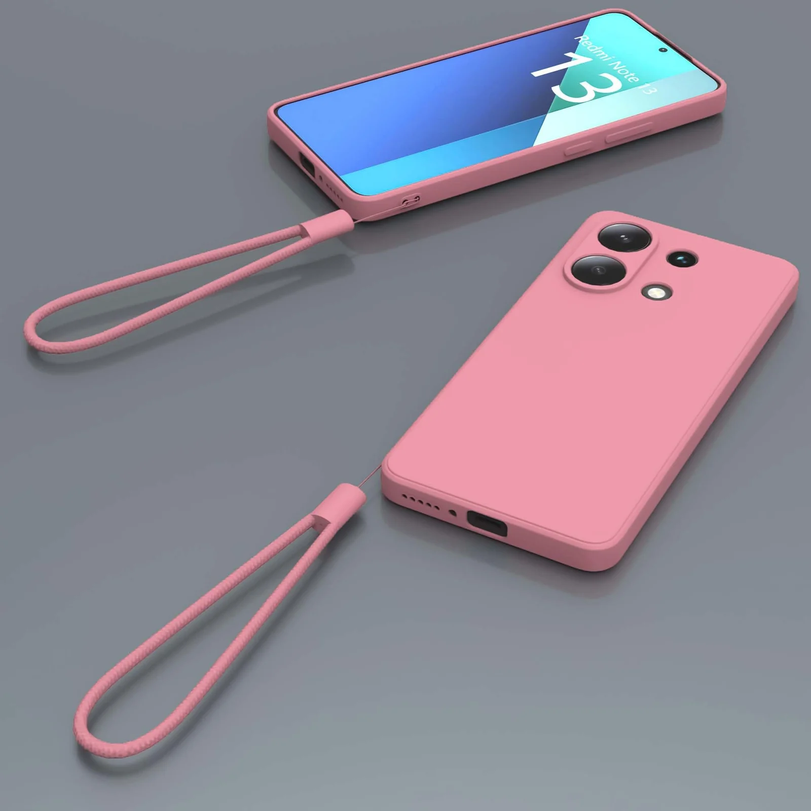 DL3 Mobilak Liquid Silicone Protective Case for Xiaomi Redmi Note 13 4G with Microfiber Lining and Shockproof Design - Pink