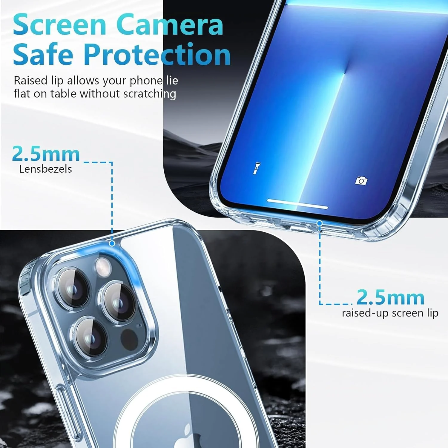 DL3 Mobilak for iPhone 13 Pro Max Case [Compatible with MagSafe] [Strong Magnet] [Non-Yellowing] Magnetic Slim Thin Bumper Phone Cover, Lightweight, and Durable - Clear