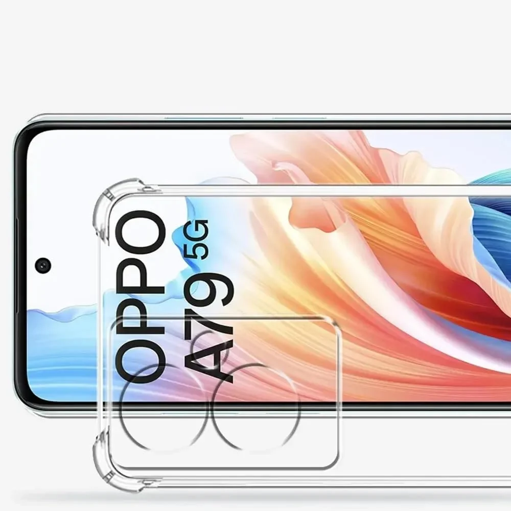 DL3 Mobilak Clear TPU Protective Case for OPPO A79 5G with Camera Protection and Shockproof Design - Clear