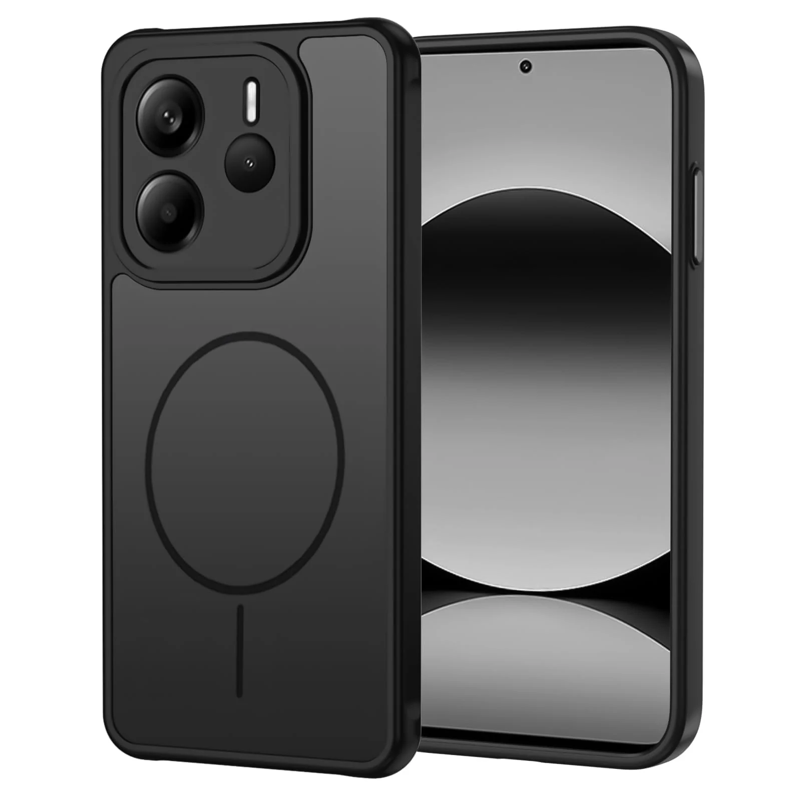 DL3 Mobilak Case For Xiaomi Redmi 10 4G/Redmi 10 2022 Translucent Matte PC Back & Soft TPU Edge, [Not Compatible with MagSafe] Anti-Scratch Shockproof Cover with Full Camera Protection - Black