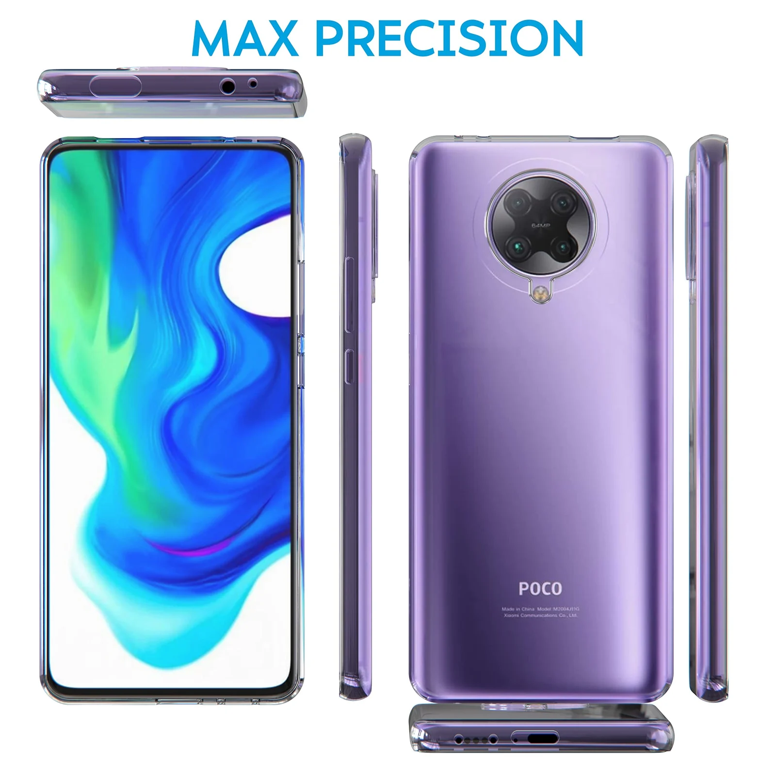 DL3 Mobilak Case Compatible with Xiaomi Poco F2 Pro/Redmi K30 Pro Case Crystal Soft TPU Gel Case Flexible Silicone Anti-Scratch Camera Protection TPU Cover - Clear