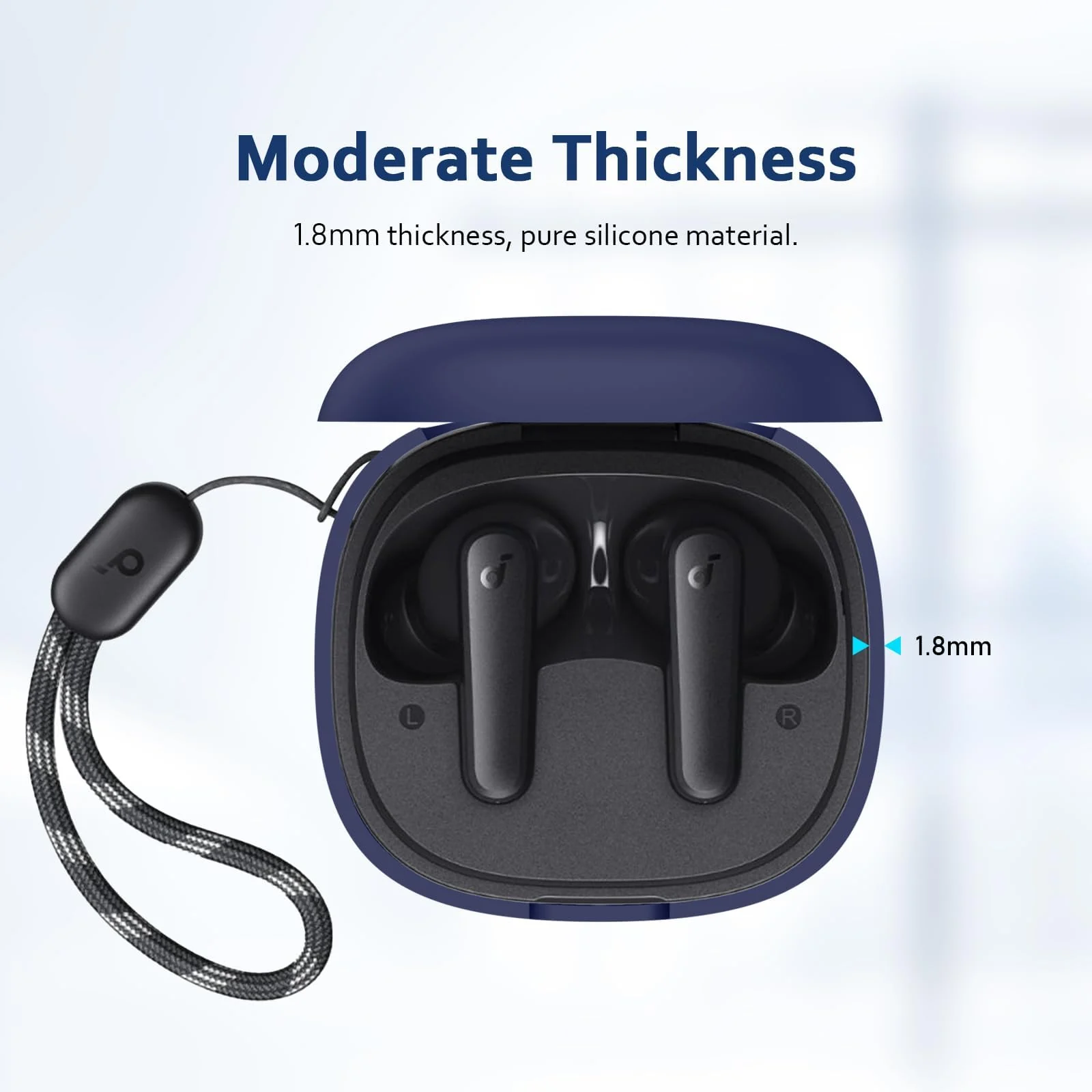 DL3 MOBILAK Silicone Cover Case Compatible with Soundcore R50i, Compatible with Soundcore P20i Portable Protective Case Cover With Keychain - Blue