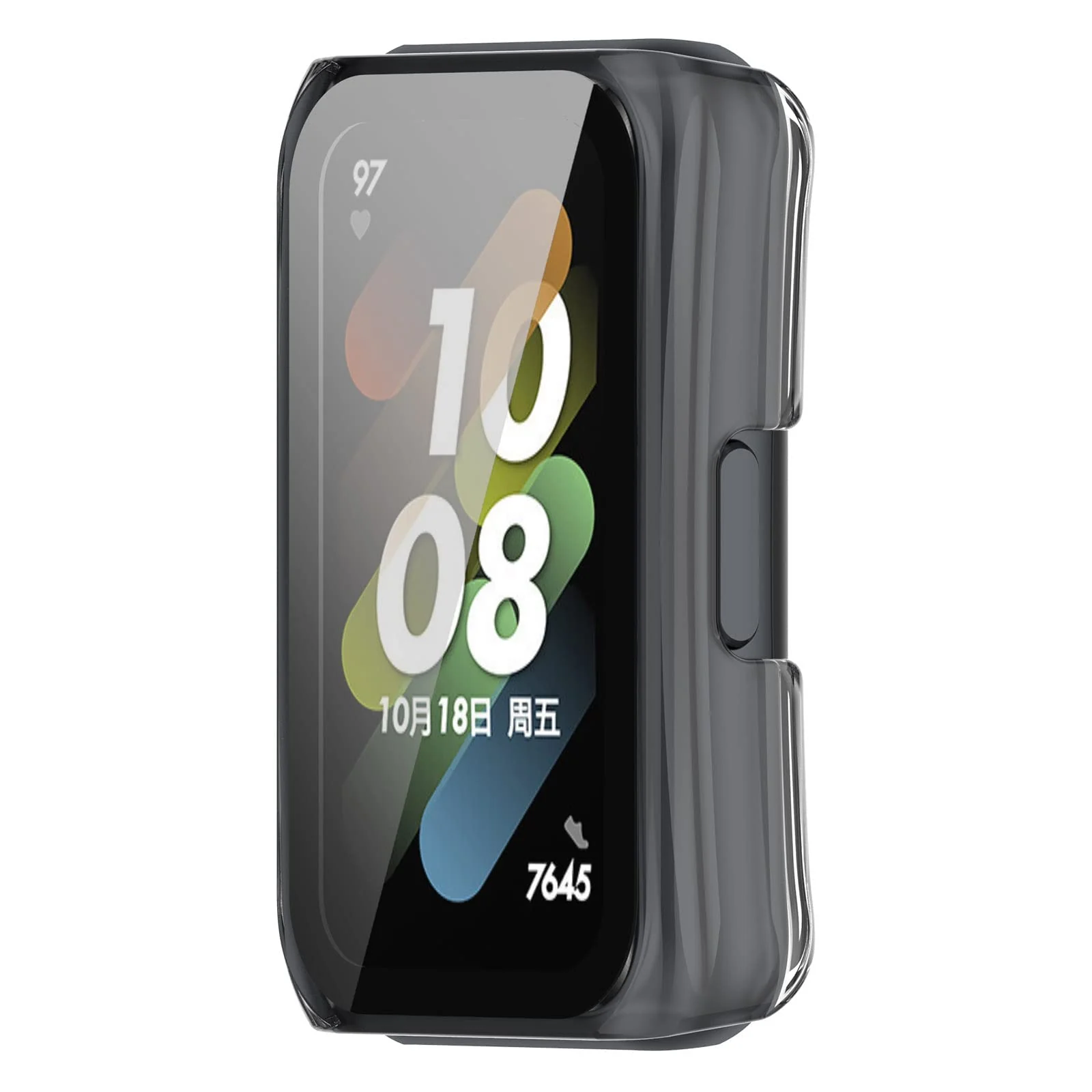 DL3 MOBILAK Full-Coverage Watch Case with Tempered Glass for Huawei Band 6 / Honor Band 6 / Band 7, Clear