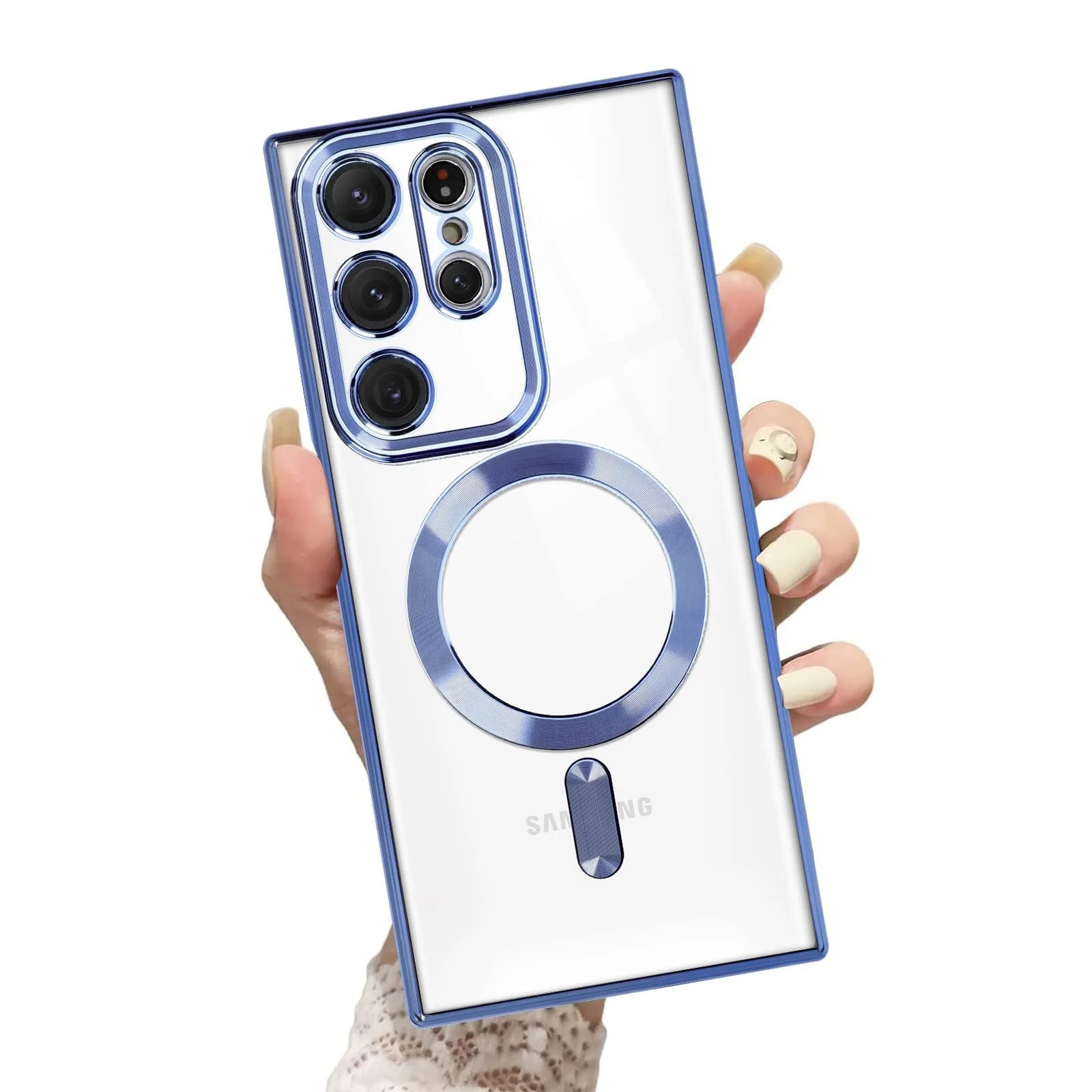 DL3 Mobilak Clear TPU Case for Samsung Galaxy Note 20 Ultra, Compatible with MagSafe accessories, Supports wireless charging, Camera protection - Sierra Blue