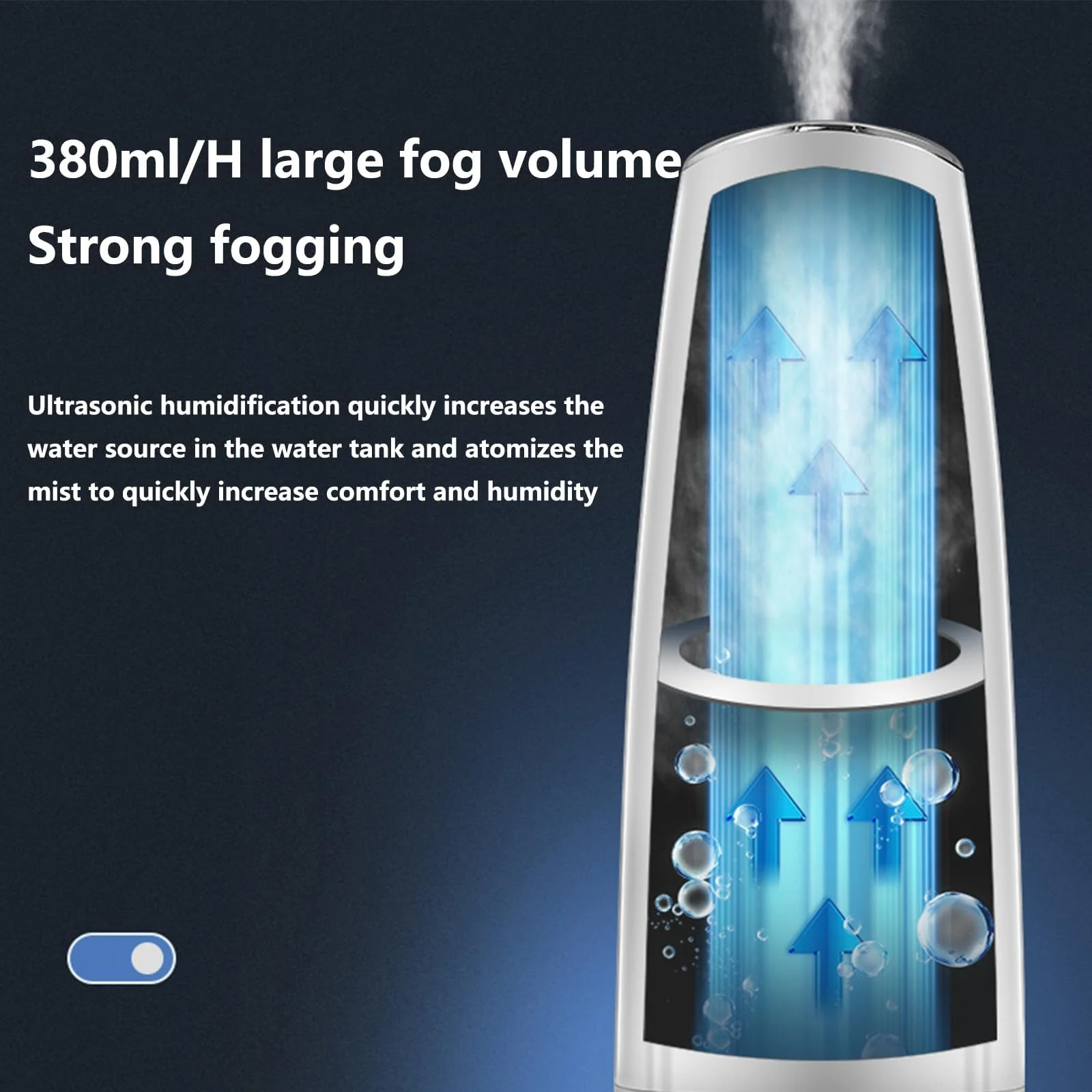 MOBIGON Smart 6.5 L Top-Fill Cool Mist Humidifier, White