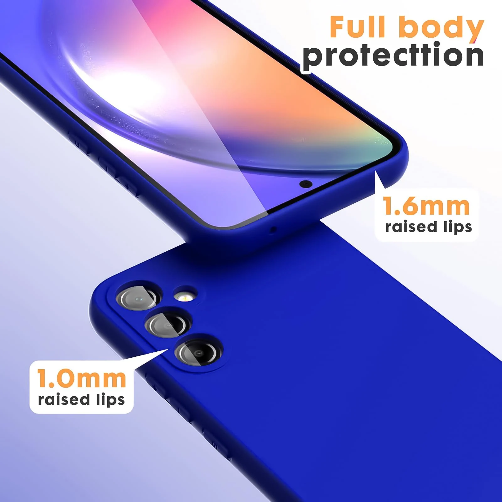 DL3 Mobilak Samsung Galaxy A24 4G Case, Soft Flexible Silicone Gel Rubber Bumper Cover, Full Body Shockproof Protective Phone Case - Pepsi