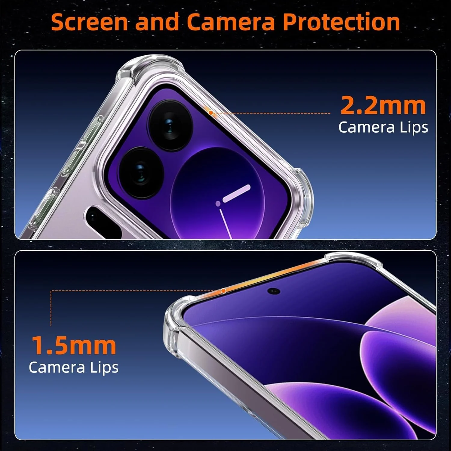 DL3 Mobilak Case Compatible with Xiaomi 17 Pro Max, Cover Silicone Transparent TPU Gorilla Anti-shock Protector Camera Shockproof Corners - Clear