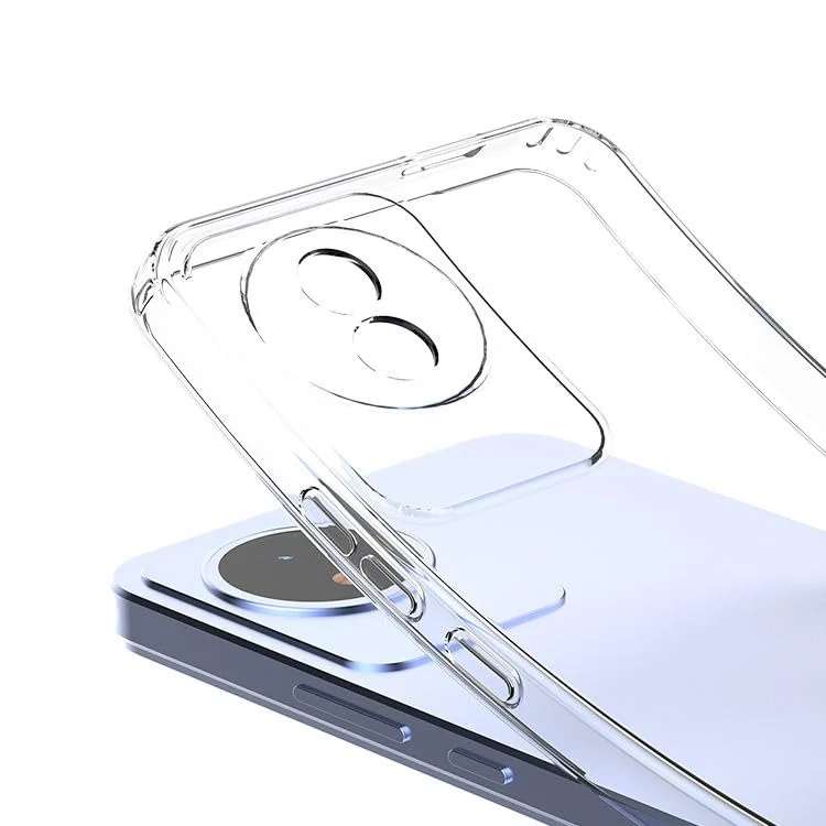 DL3 Mobilak Case Compatible with vivo Y02 4G Case Crystal Soft TPU Gel Case Flexible Silicone Anti-Scratch Camera Protection TPU Cover - Clear