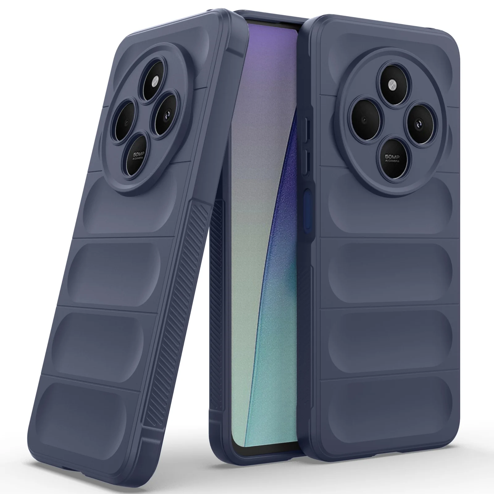 DL3 Mobilak Silicone Case for Xiaomi Redmi 14C 4G/Poco C75 Heavy Duty Protective [Slim Fit] Shockproof Soft Flexible Protective Design Shock-Absorption TPU Cover With Camera Protection - Blue