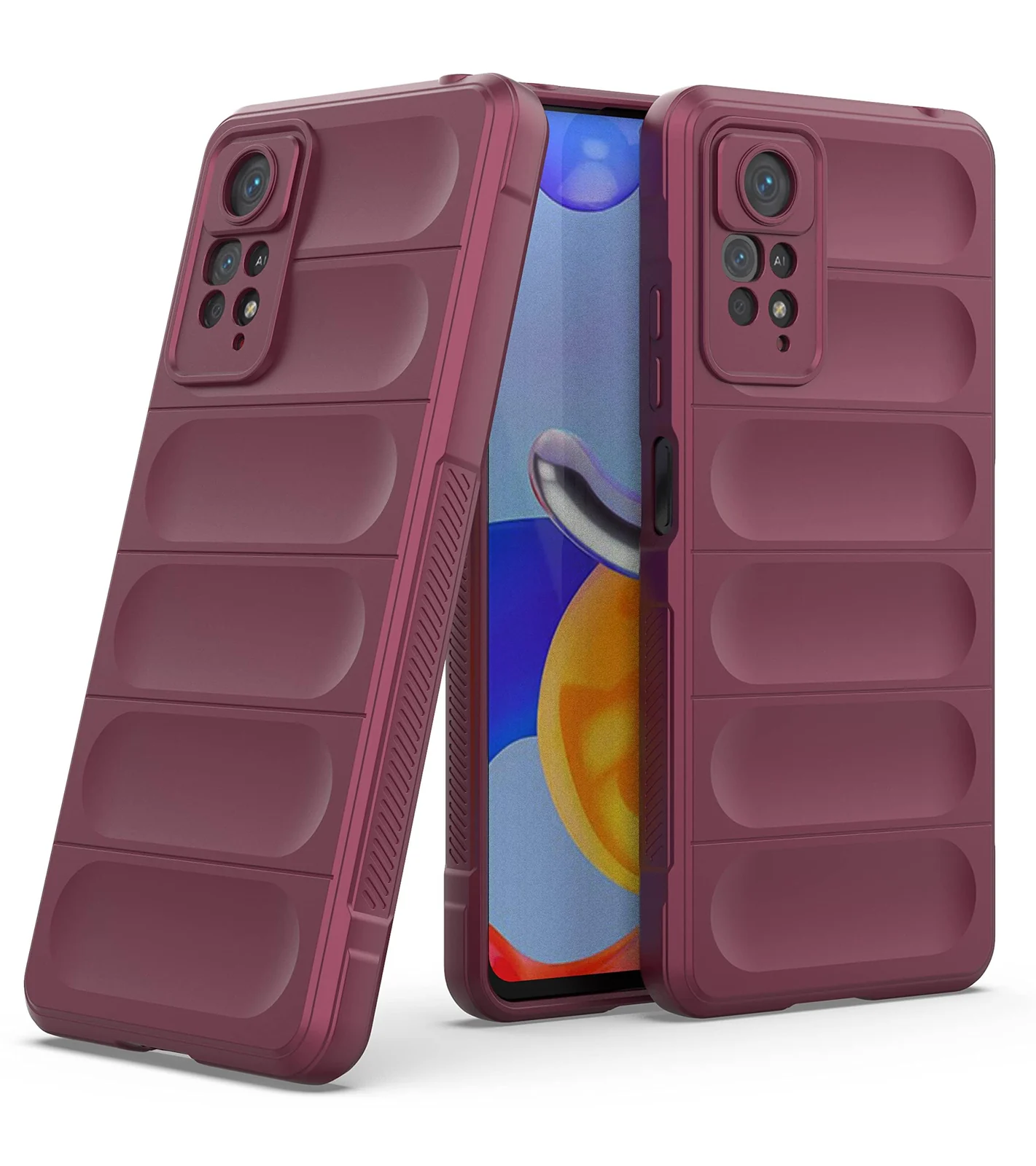 DL3 Mobilak Flexible Silicone and TPU Protective Case with Camera Protection for Xiaomi Redmi Note 12 Pro 4G / Redmi Note 11 Pro 4G&5G - Wine Red