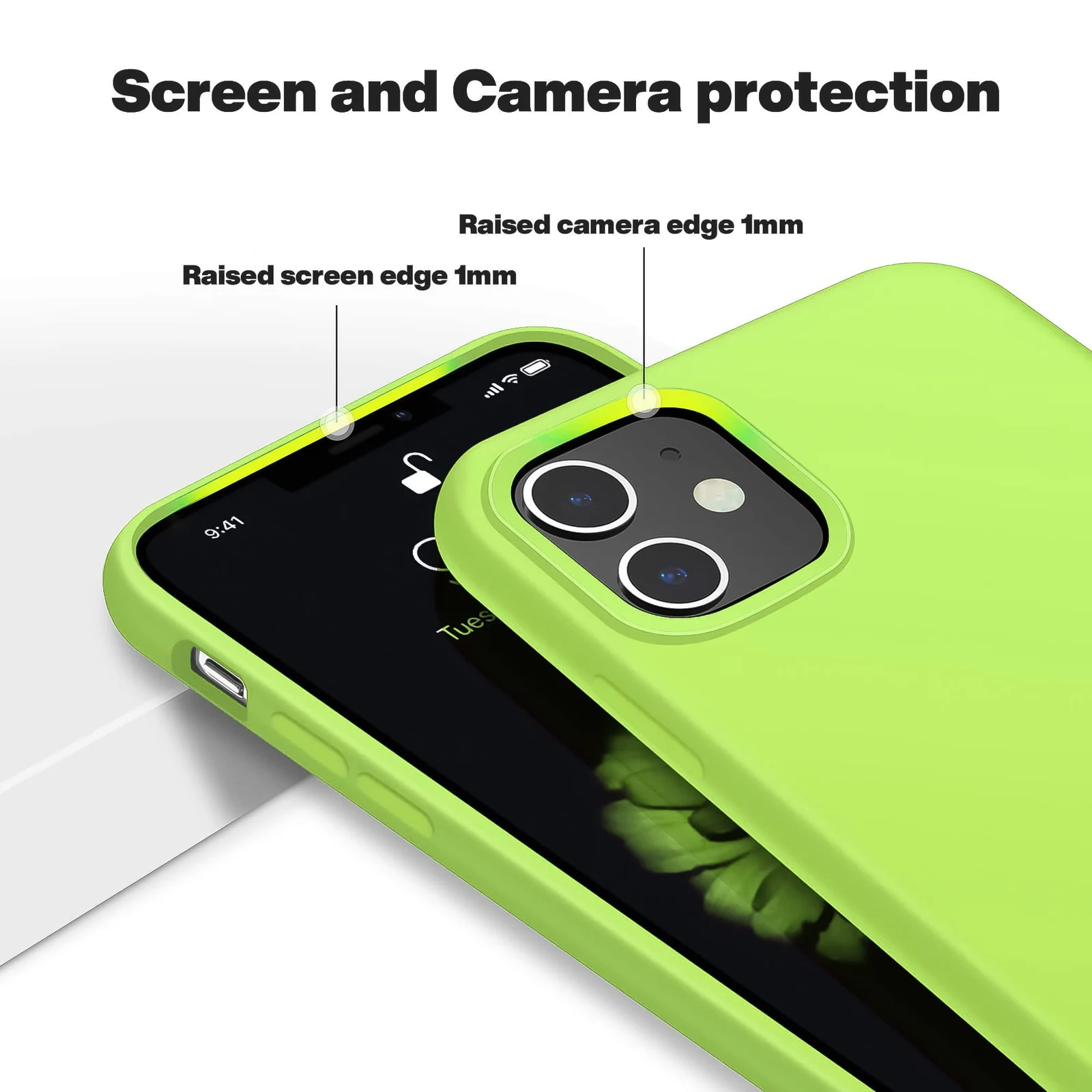 DL3 Mobilak Liquid Silicone Protective Case for iPhone 11 (6.1 Inch) with Camera Protection and Microfiber Lining - Lemon