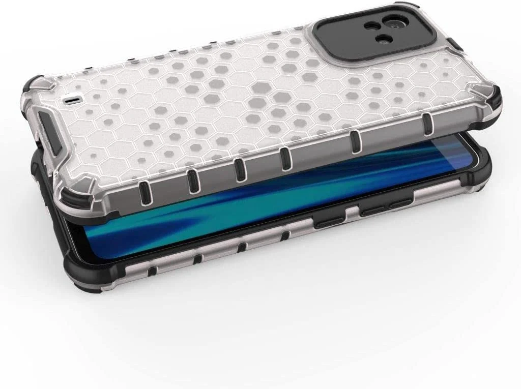 DL3 Mobilak Honeycomb Protective Case for realme Narzo 50i, realme C20 / C11 2021, Shock-absorbing protection, Transparent design, Slim, lightweight profile - Clear