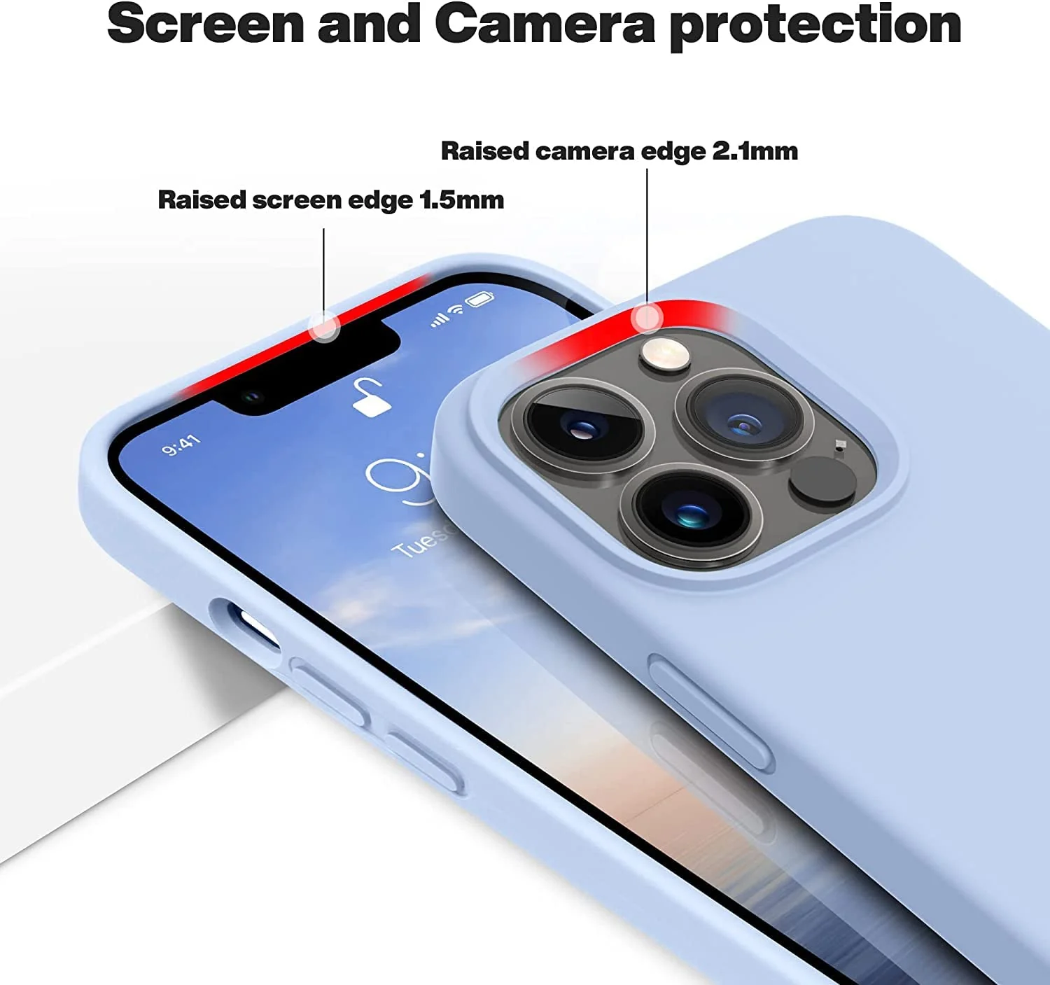 DL3 Mobilak Compatible with iPhone 11 Pro (5.8 Inch) Case, Liquid Silicone Case, Full Body Protective Cover, Shockproof, Slim Phone Case, Anti-Scratch Soft Microfiber Lining - Baby Blue
