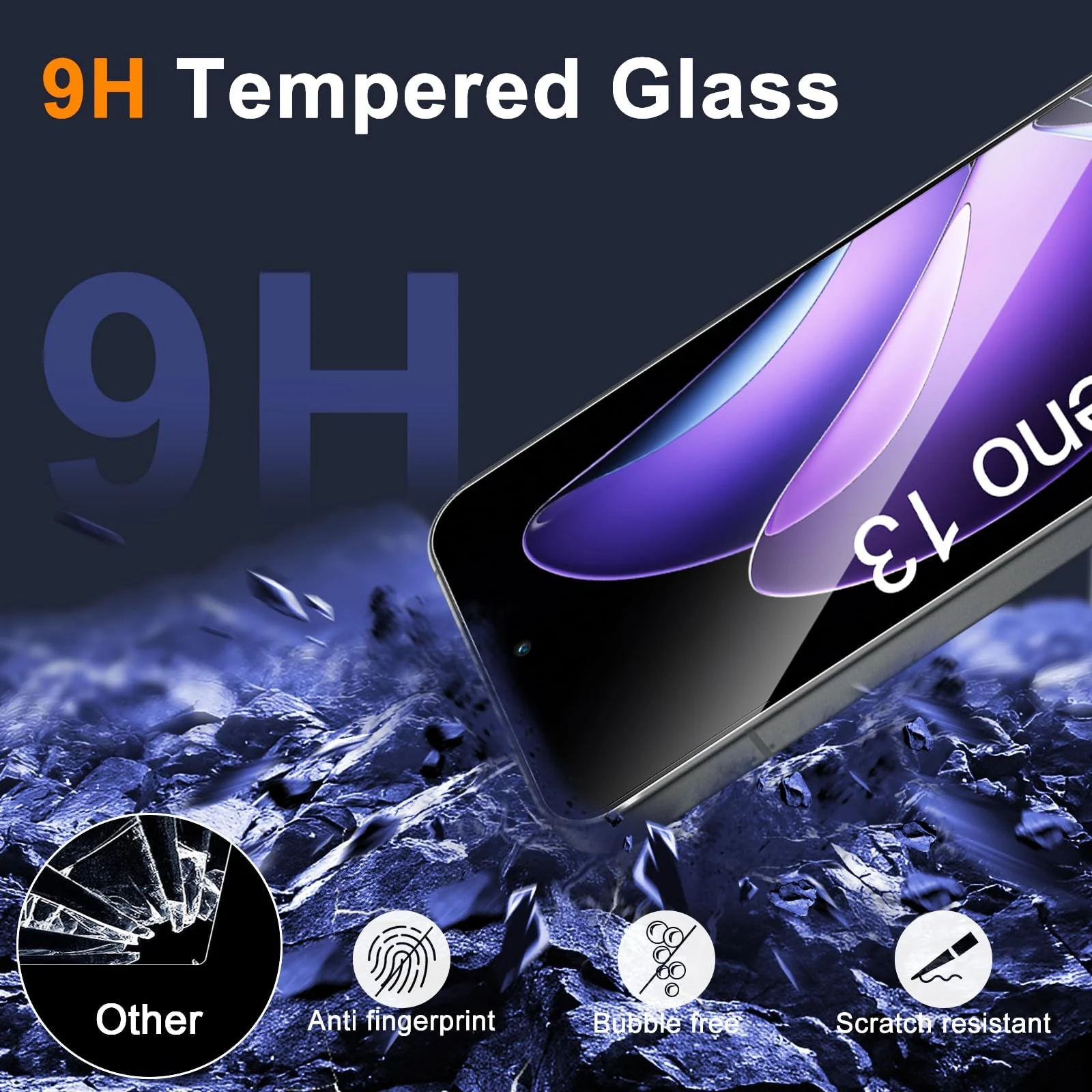 DL3 Mobilak for OPPO Reno 13 5G / OPPO Reno13 5G Tempered Glass Screen Protector, 9H Hardness Anti-Scratch Tempered Glass flim, Case Friendly - Clear
