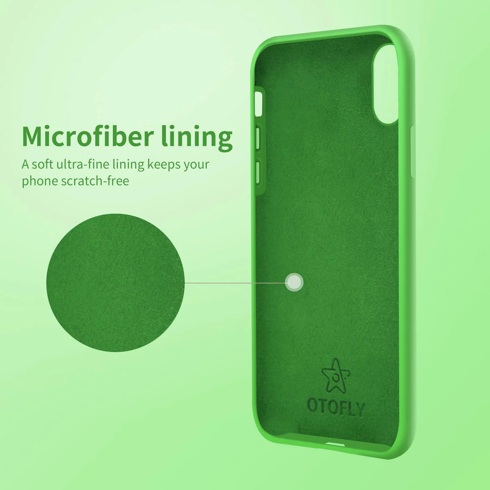 DL3 Mobilak Liquid Silicone Protective Case for iPhone XR with Camera Protection and Microfiber Lining - Neon Green