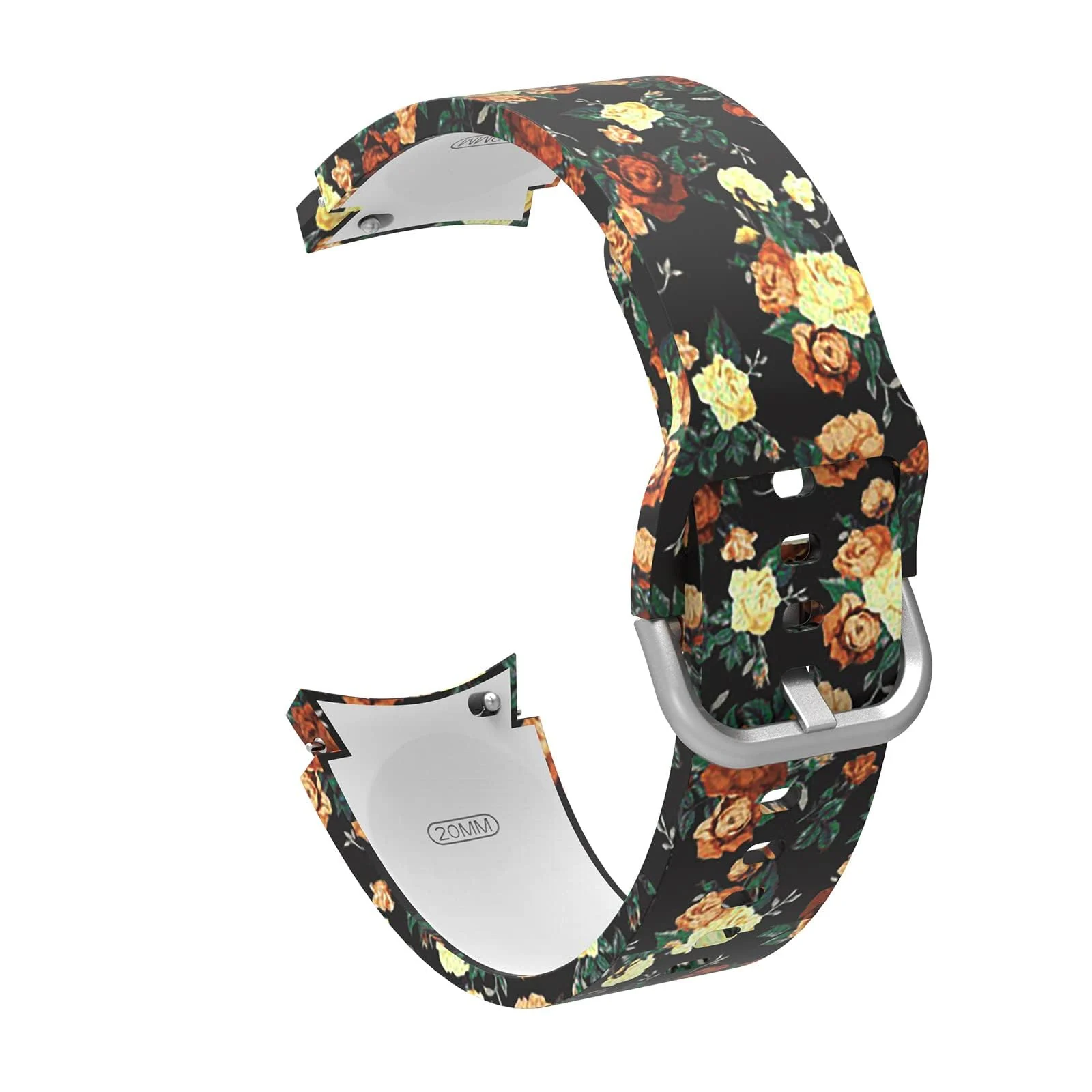 DL3 Mobilak No Gap Bands Compatible with Samsung Galaxy Watch 7 5 4 6 Band 44mm 40mm/Watch 5 Pro 45mm/Galaxy Watch 4 Classic 46mm 42mm Strap,20mm Quick Release Sport Replacement Bands for Women Men - Flower