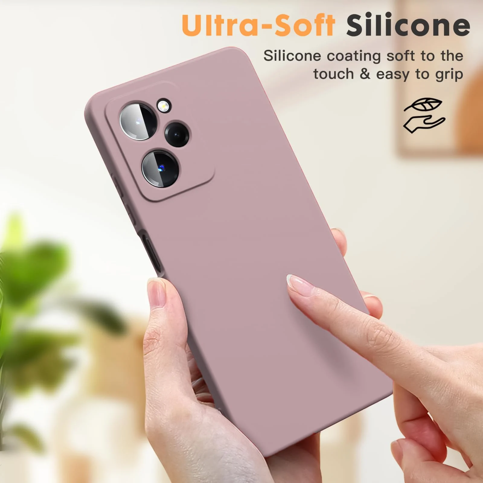 DL3 Mobilak POCO X5 Pro 5G Case, Soft Flexible Silicone Gel Rubber Bumper Cover, Full Body Shockproof Protective Phone Case - Cashmere