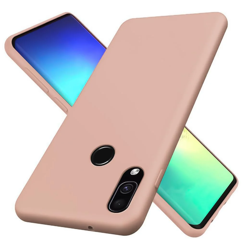 DL3 Mobilak Soft Silicone Protective Case for Huawei nova 3i with Microfiber Lining and Shockproof Design - Light Orange
