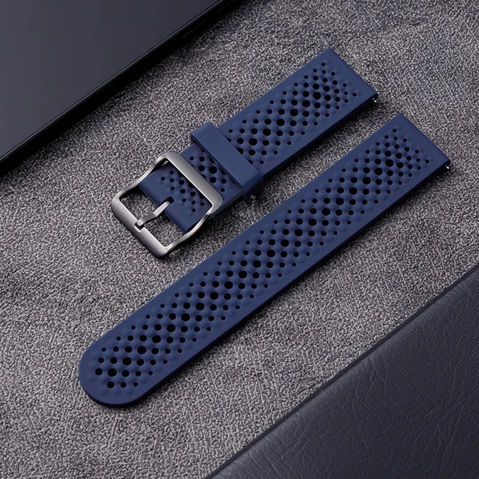 DL3 Mobilak 22 mm Silicone Breathable Sport Bracelet For Xiaomi Redmi Watch 5 Active/Redmi Watch 5 Lite Strap, 22mm Adjustable Armband Watchbands Quick Wristband Watch Strap Bands - Blue