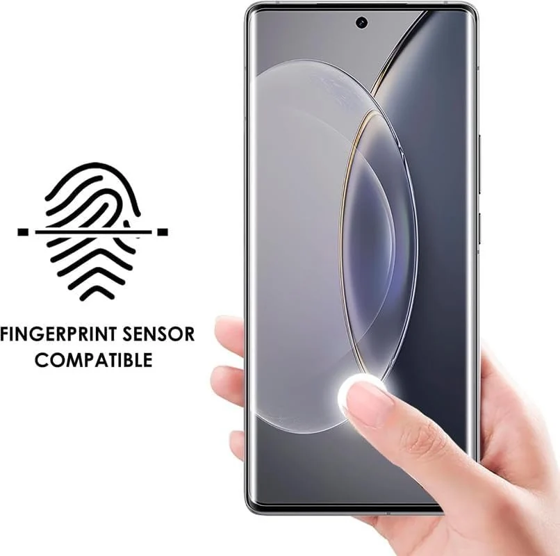 DL3 MOBILAK Full Glass Screen Protector For Vivo V30 / V30 Pro 5G UV Tempered Glass Full Glue Cover Screen Protector For Fingerprint Unlock Screen Glass Film