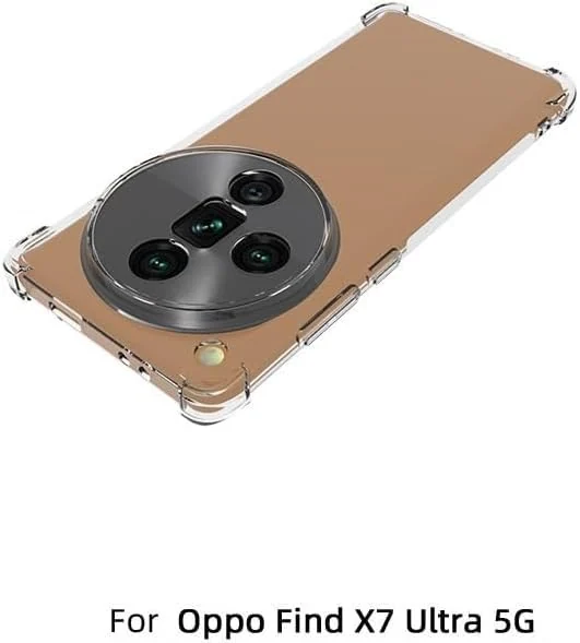 DL3 Mobilak Clear TPU Protective Case for OPPO Find X7 ultra 5G with Camera Protection and Shockproof Design - Clear