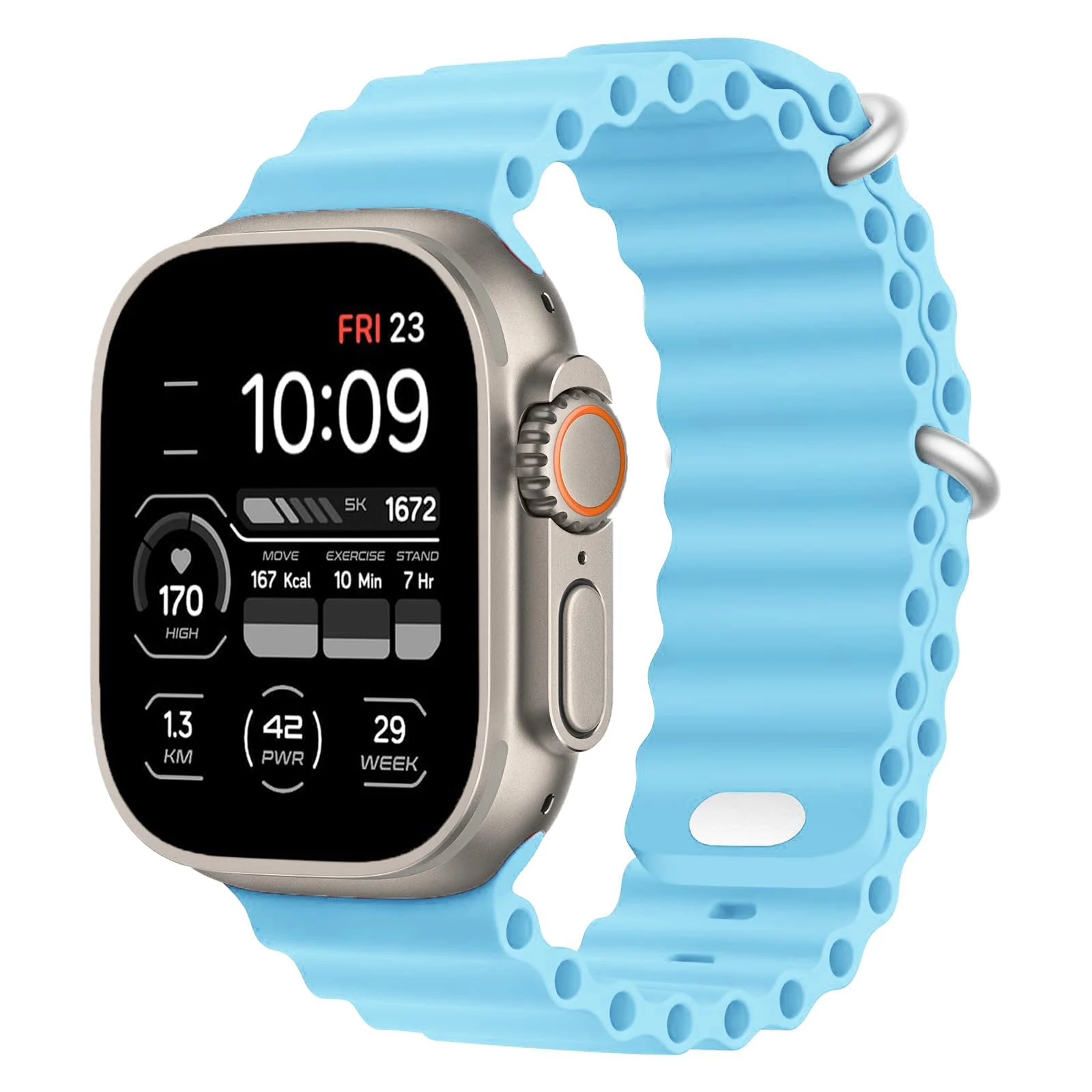 38MM/40MM/41MM — DL3 Mobilak Ocean Band For Apple Watch Ultra 38MM/40MM/41MM, Waterproof Soft Silicone Sport Wristbands Replacement Strap iWatch Ultra SE 8 7 6 5 4 3 2 1, unisex-adult