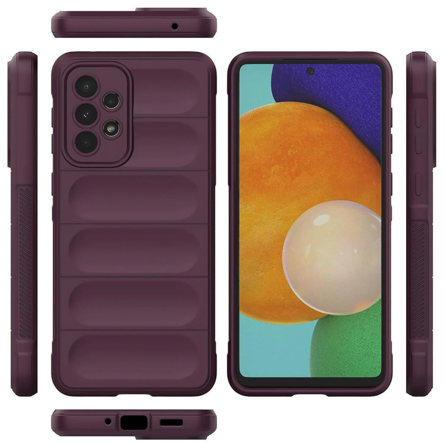 DL3 Mobilak Flexible Silicone and TPU Protective Case with Camera Protection for Samsung Galaxy A73 5G - Wine Red