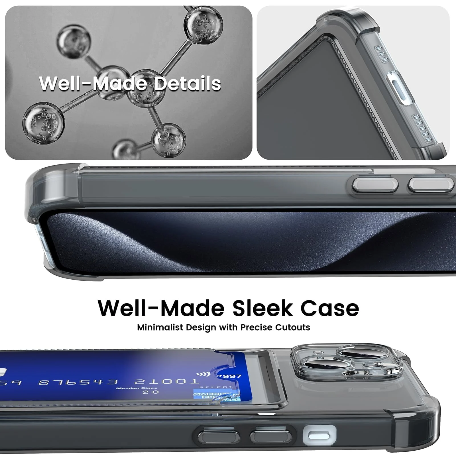 DL3 Mobilak Leather Wallet Case for iPhone 12 6.1-Inch, Supports wireless charging, Camera protection, Shock-absorbing protection - Black