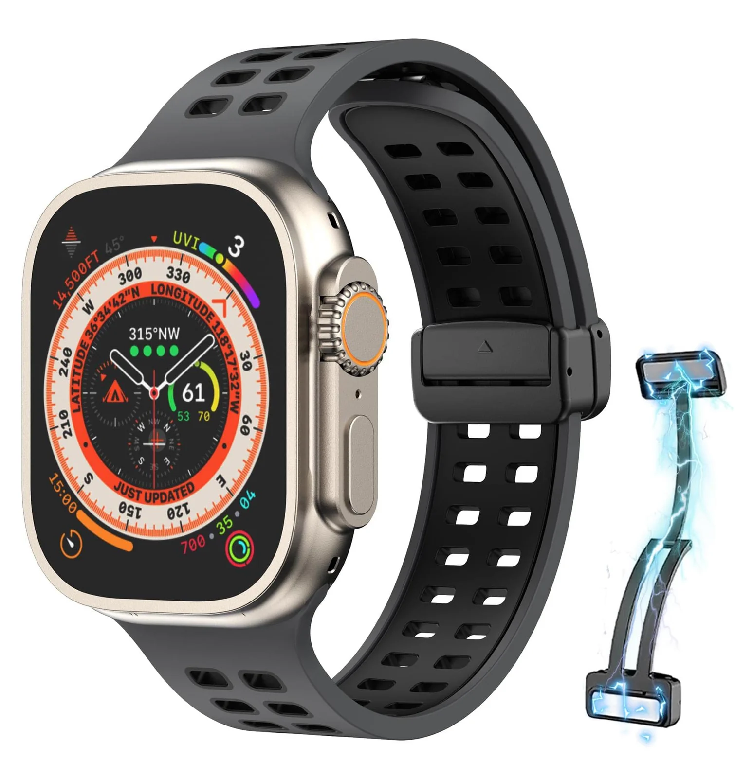 38mm/40mm/41mm — DL3 Mobilak Compatible with Apple Watch Ultra Band 38MM/40MM/41MM, Silicone Strap with Magnetic for iWatch Ultra SE Series 9 8 7 6 5 4 3 2 1 (, 38MM/40MM/41MM)