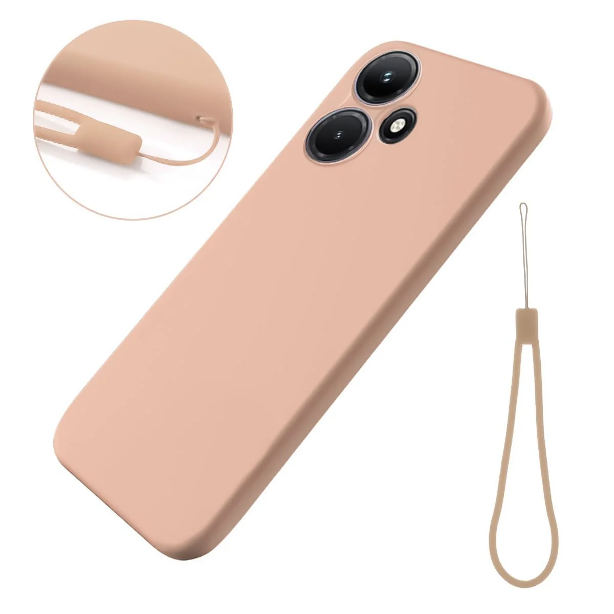 DL3 Mobilak Liquid Silicone Protective Case with Soft Microfiber Lining with Full Camera Protection for Infinix Hot 30i - Light Orange