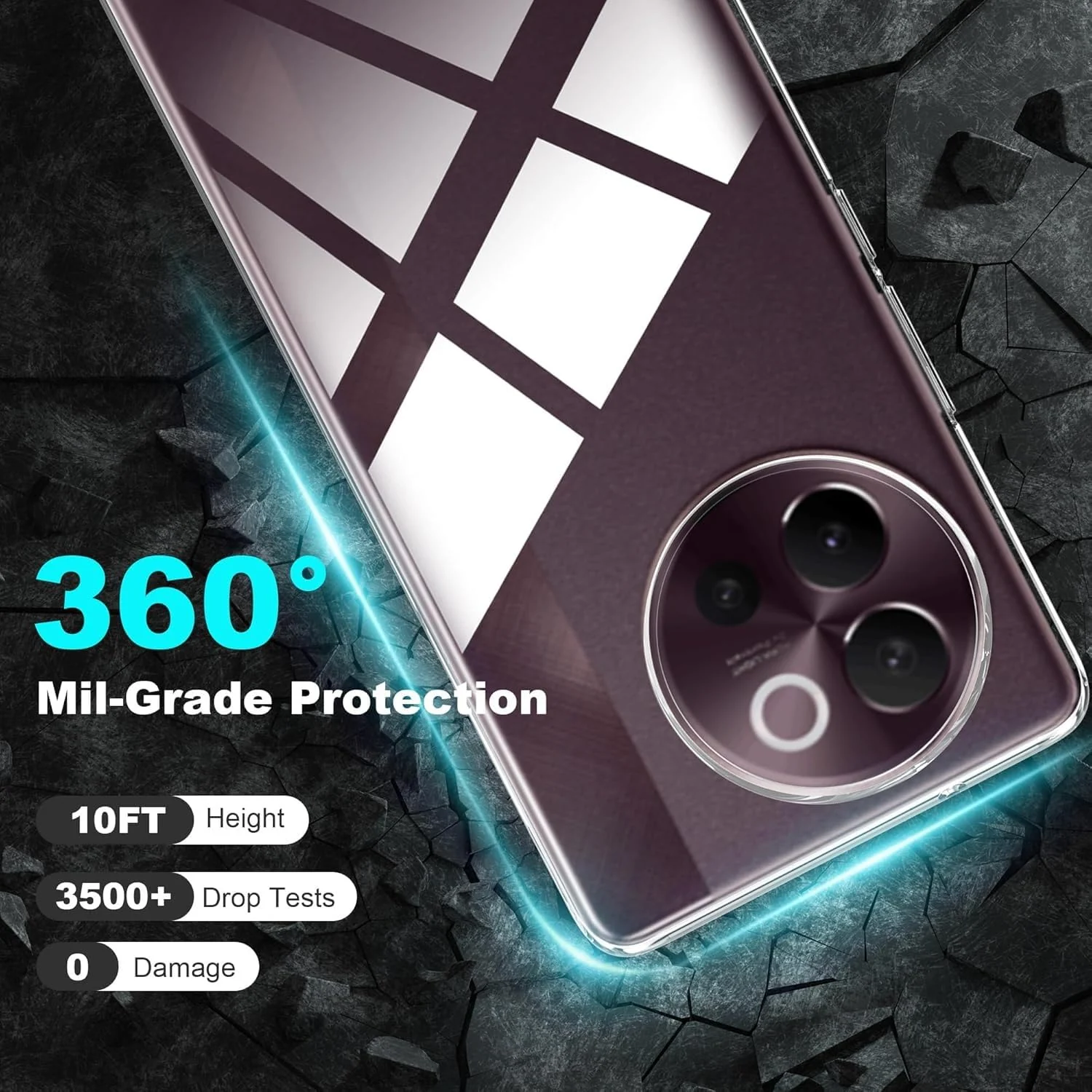 DL3 Mobilak Protective Case Compatible with vivo V40 Lite 4G/5G Cover, Mobile Phone Case Thin Soft Silicone Anti-Yellow Protective Case - Clear